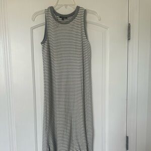 Grey and white strip dress